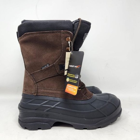 New men\'s 10 Kamik Nationplus snow insulated winter boots in Dark Brown main image 8